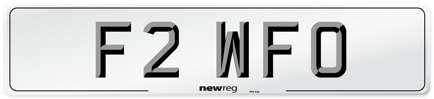 F2 WFO Number Plate from New Reg
